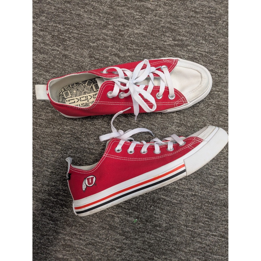 SKICKS‎ Sneakers Women's 8 Red University of Utah Utes Canvas Low Top Shoes
